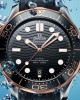 OMEGA SEAMASTER DIVER 300M STEEL 42mm SEDNA™ GOLD ON RUBBER STRAP WATCH 210.22.42.20.01.002