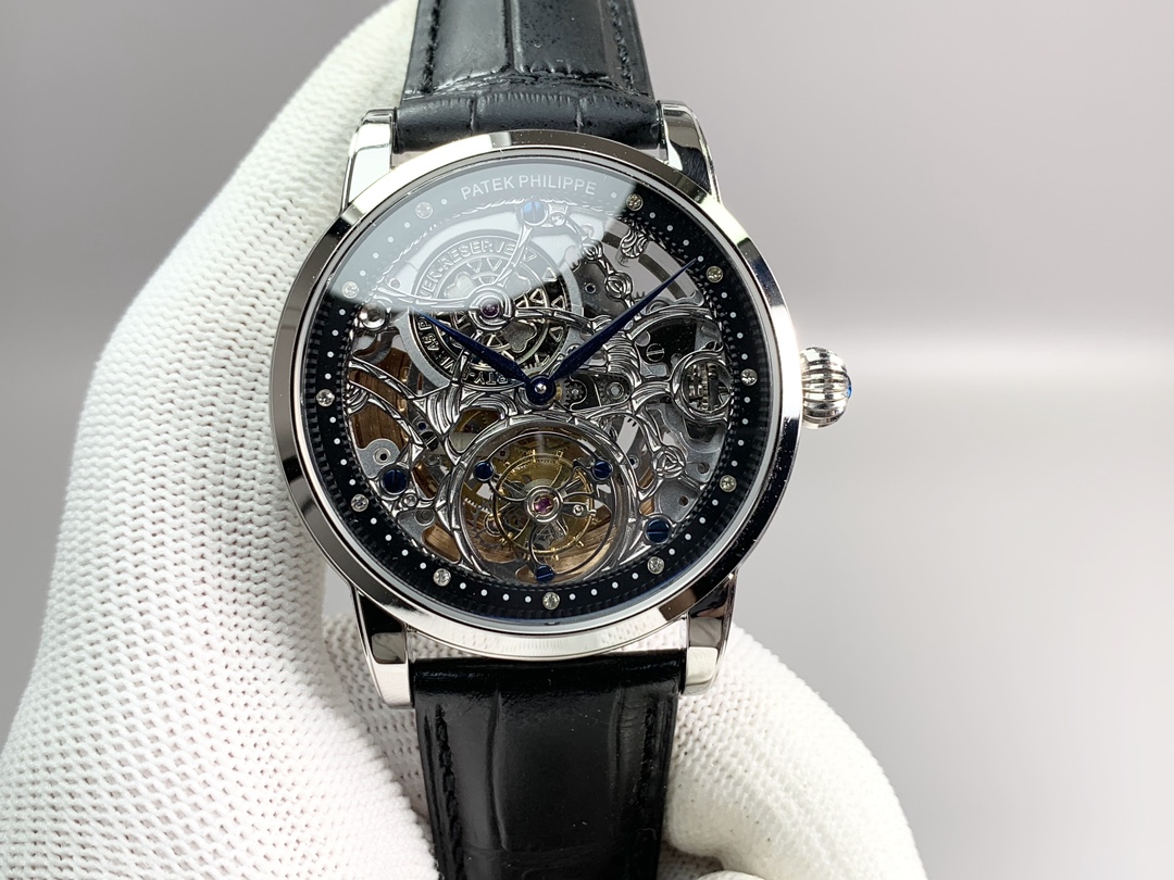 New product, PPL shocking! Patek Philippe fully automatic true tourbillon skeleton carved top watch!