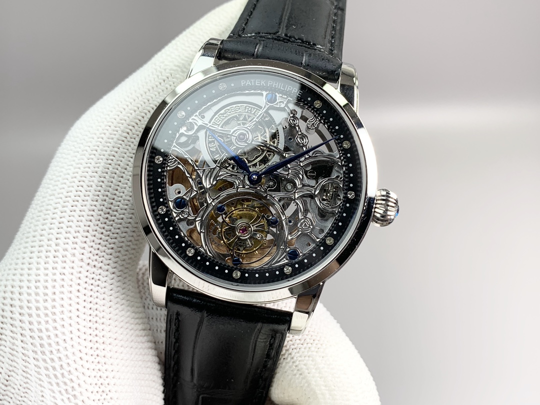 New product, PPL shocking! Patek Philippe fully automatic true tourbillon skeleton carved top watch!