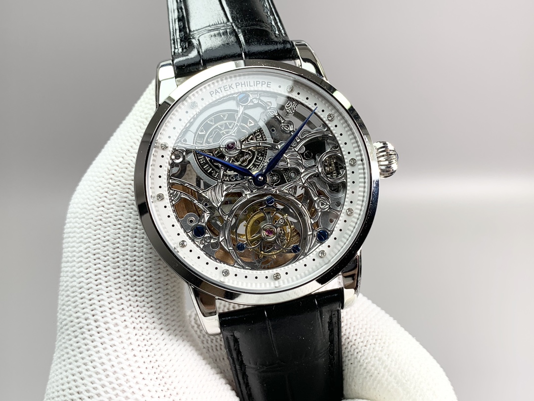 New product, PPL shocking! Patek Philippe fully automatic true tourbillon skeleton carved top watch!