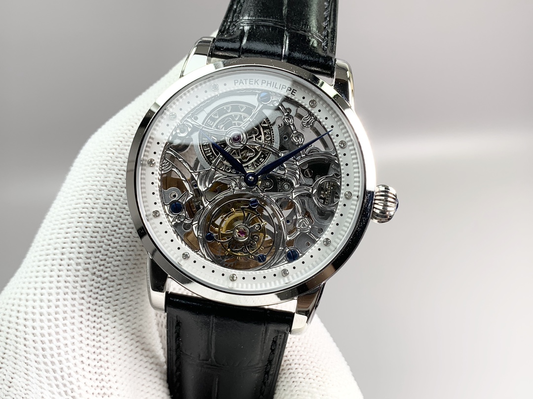 New product, PPL shocking! Patek Philippe fully automatic true tourbillon skeleton carved top watch! 