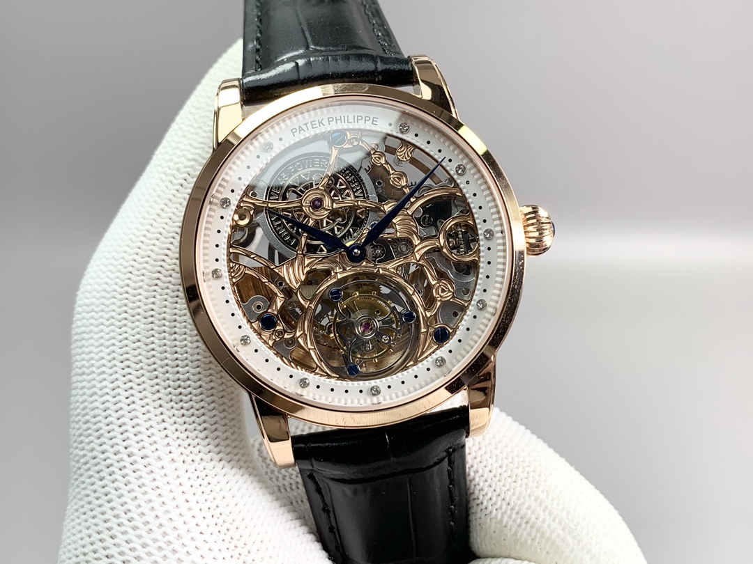 New product, PPL shocking! Patek Philippe fully automatic true tourbillon skeleton carved top watch!