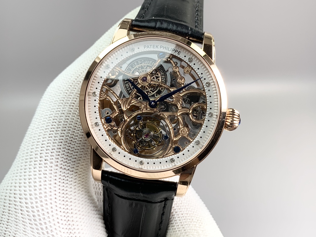 New product, PPL shocking! Patek Philippe fully automatic true tourbillon skeleton carved top watch!