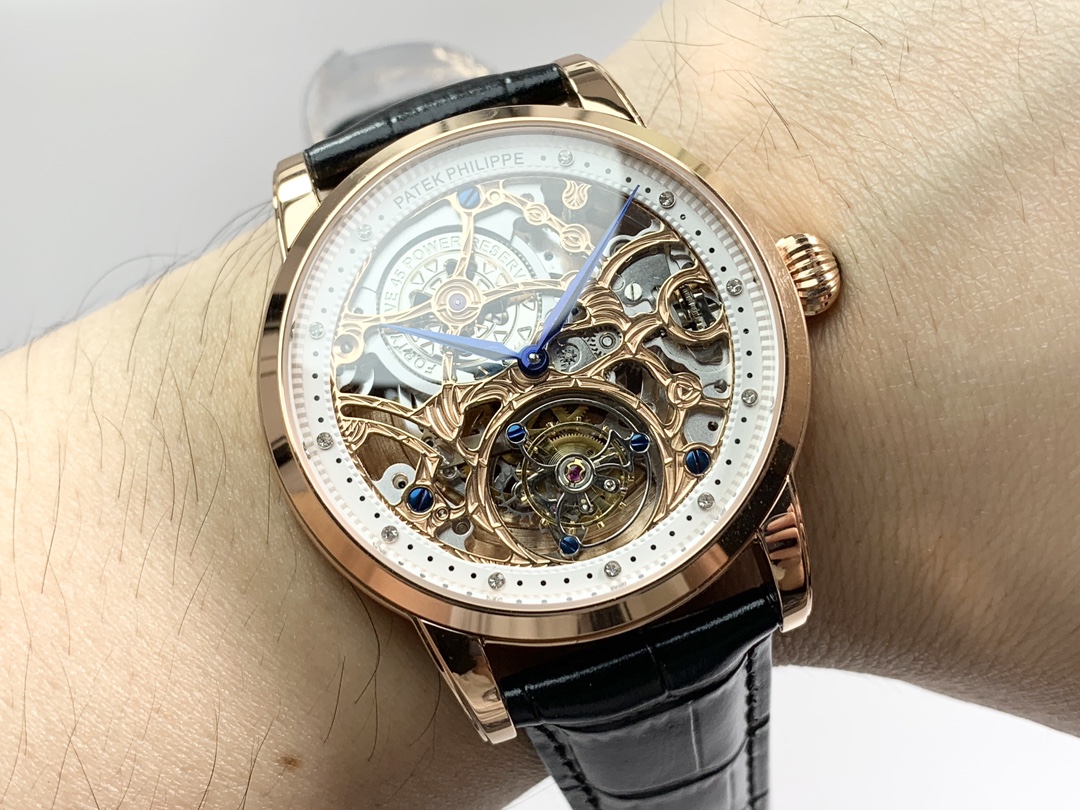 New product, PPL shocking! Patek Philippe fully automatic true tourbillon skeleton carved top watch!