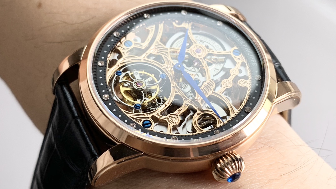 New product, PPL is shocking! Patek Philippe Fully Automatic True Tourbillon Hollow Carved Top Watch! 