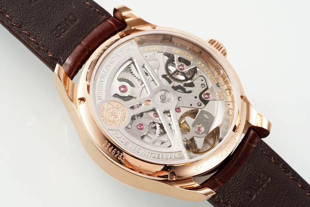 The IW344207 perpetual calendar from the Portugal series features a small three pin dial with a single crown adjustment