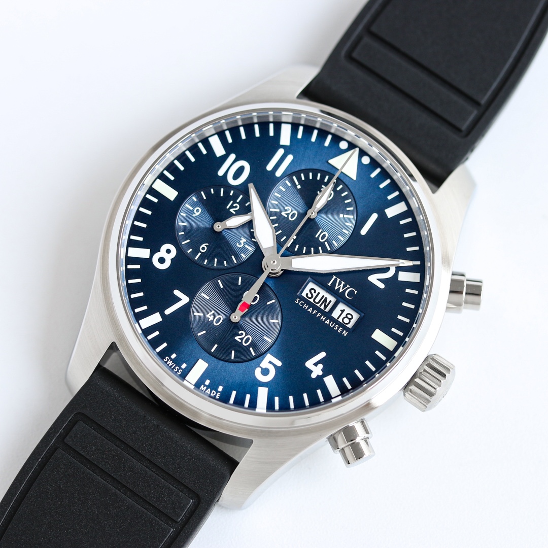 IWC Pilot Series OR6 New Fluororubber Belt with Blue Surface